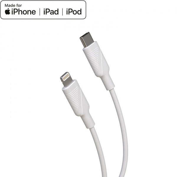Cable Muvit for Change Tipo C a Apple MFI 3A 1,2m blanco