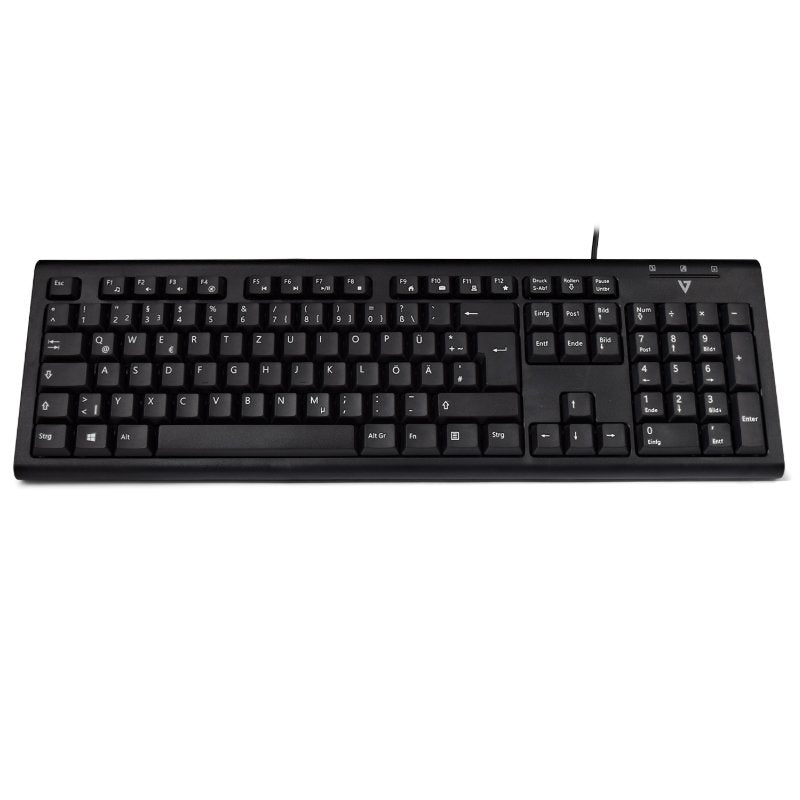 Teclado V7 KU200GS-DE USB negro en Aleman