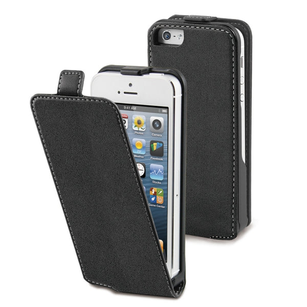 Pack Muvit Apple iPhone SE/5S/5 funda Slim negra + protector pantalla flexible
