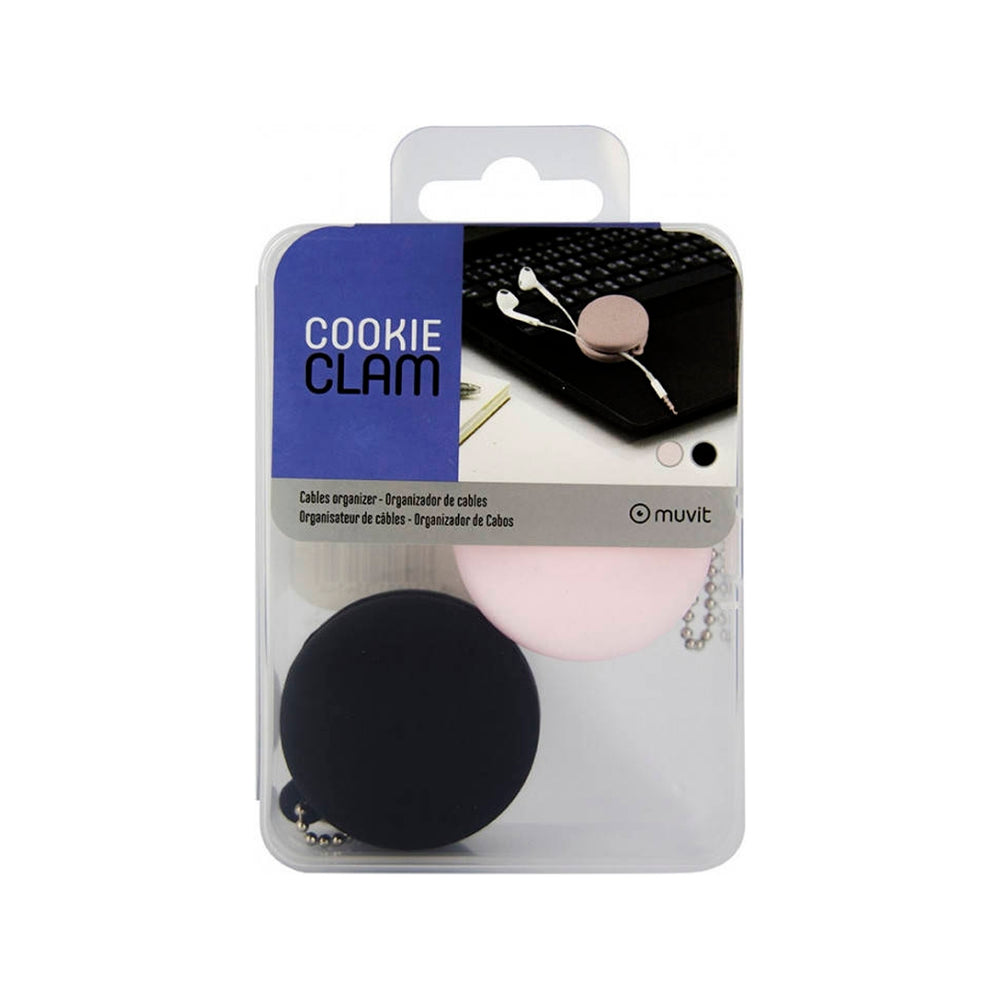 Muvit Organizador antienredos para Auriculares 2 Unidades Rosa/Negro