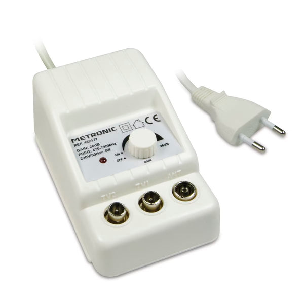 Amplificador de interior Metronic UHF con ajuste de ganancia – Blanco Usado