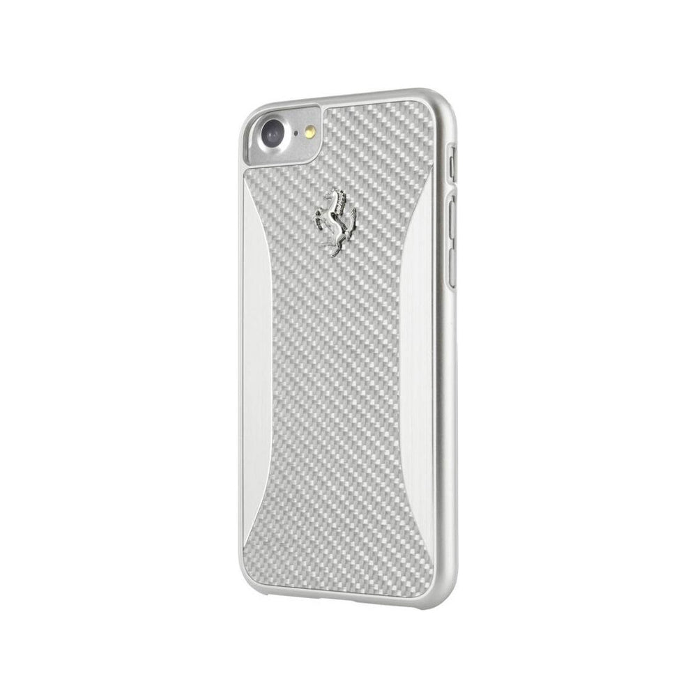 Carcasa original Ferrari con Fibra de Carbono para Apple iPhone 7+/8+ plata.