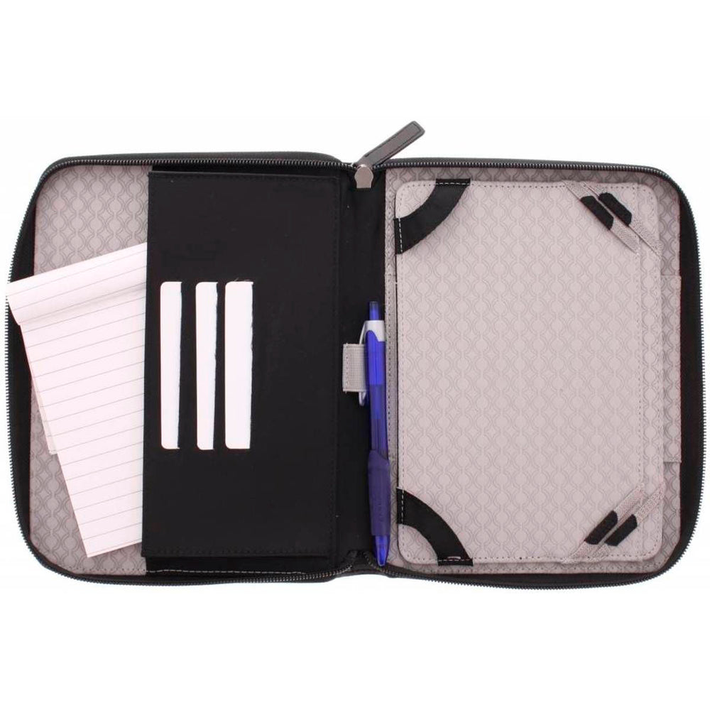 Funda universal Organizador Tablet 7/8» Celly Executive Negro Nylon y cuero.