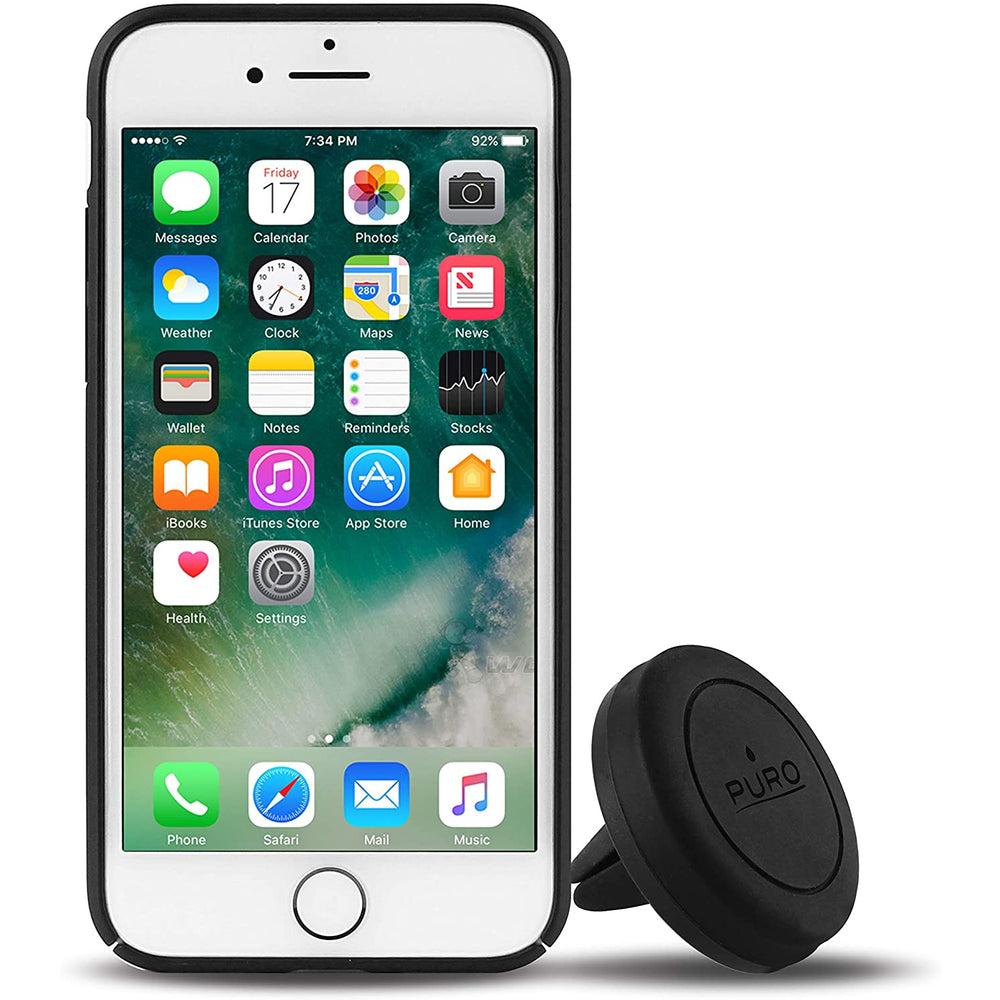 Funda Puro con soporte magnético para Apple iPhone 7/8 negro.