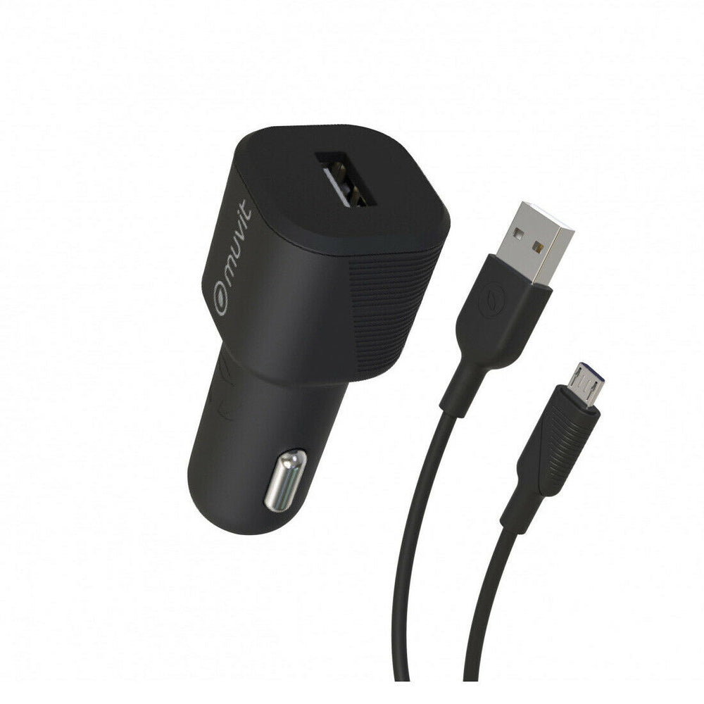 Pack Muvit for Change Cargador coche USB 2.4A 12W + cable Micro USB 2.4A 1,2m.