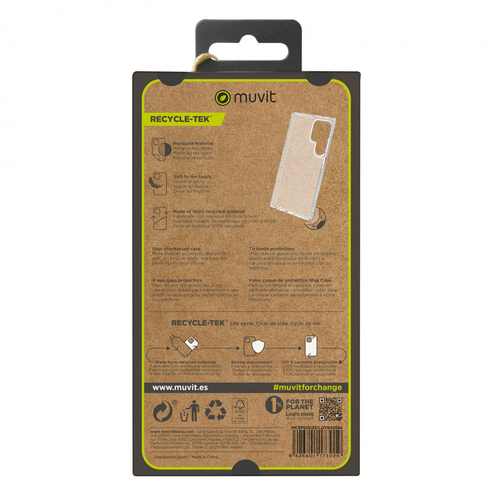 Funda Muvit for Change Shockproof 3m para Samsung Galaxy S24 Ultra transparente