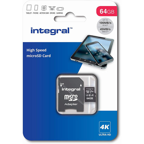 Tarjeta memoria Integral Memory microSD XC 64GB clase 10