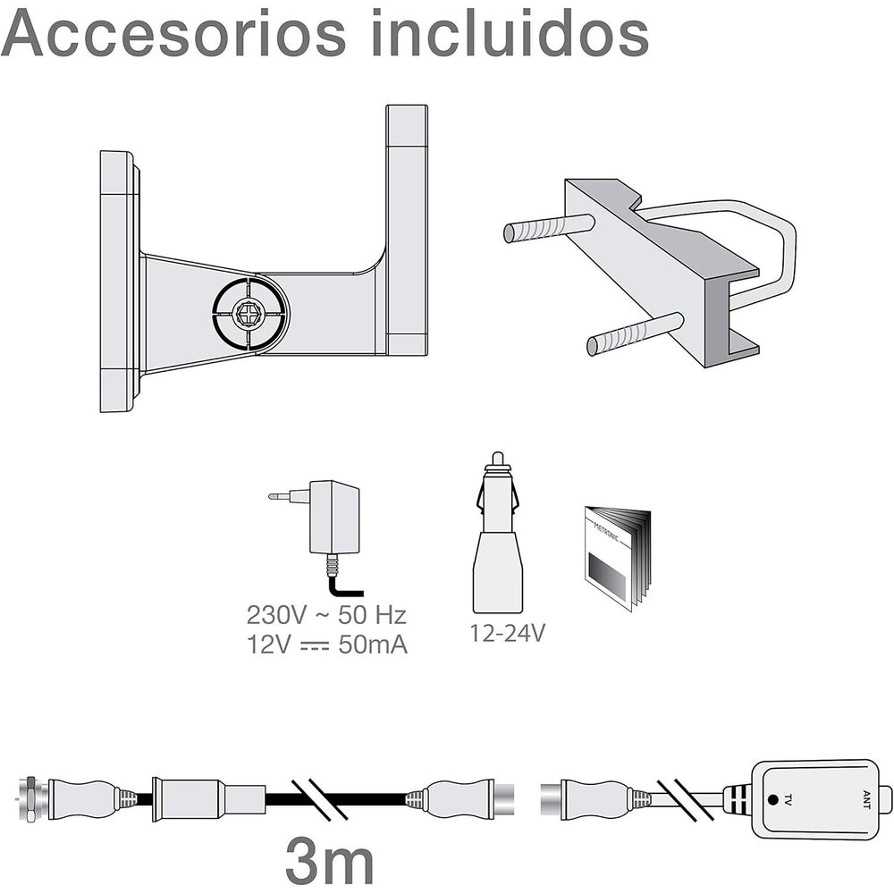 Antena exterior para caravana Metronic 427017 omnidireccional con toma F Usada
