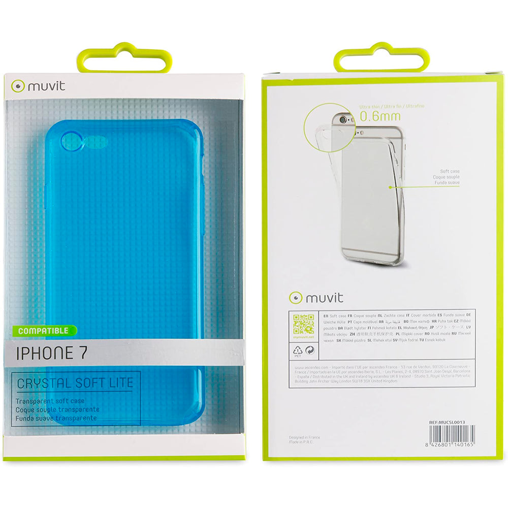 Funda Muvit Cristal Soft Lite para Apple iPhone 8/7 color Azul.