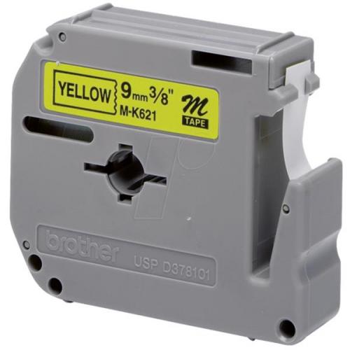 Cinta Brother P-Touch M-K621BZ Negro/Amarillo 9mm.