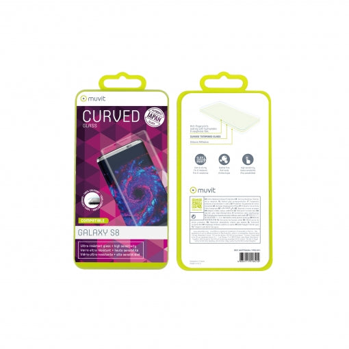 Protector de pantalla Muvit para Samsung Galaxy S8 vidrio templado curvo.