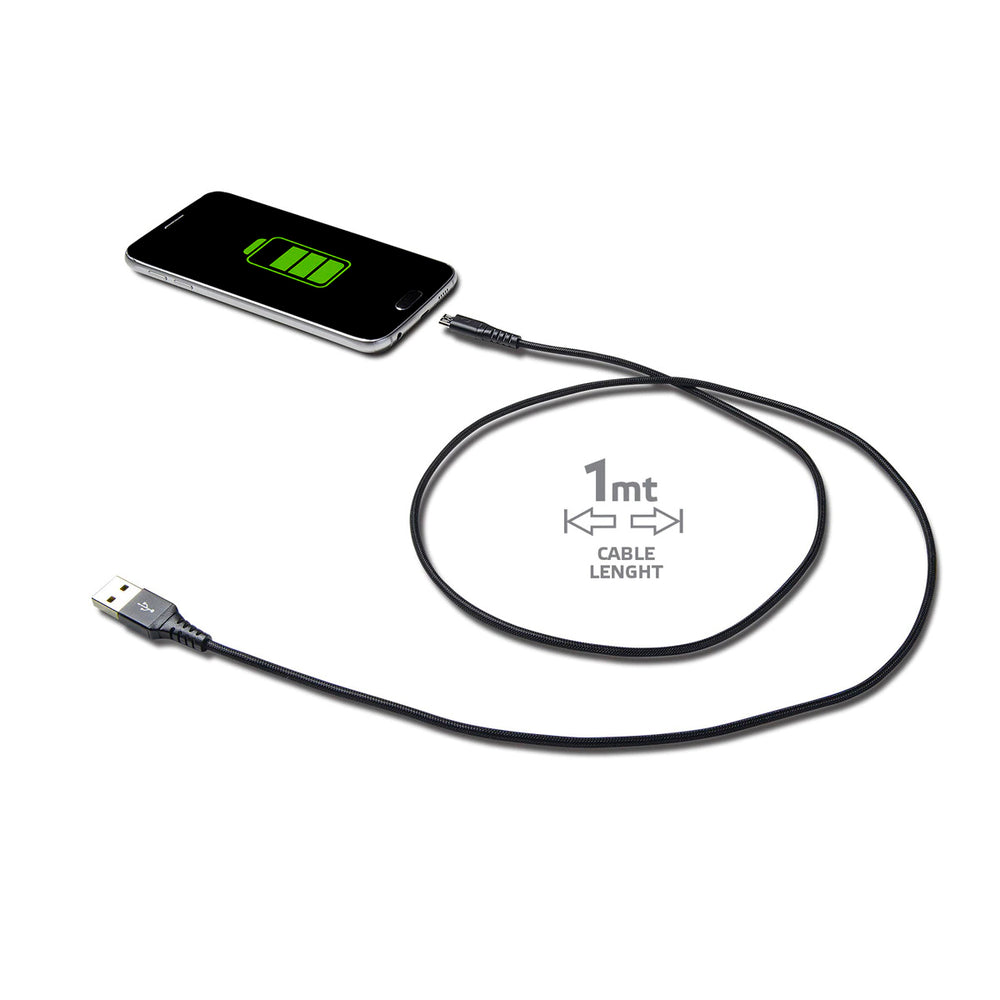 Cable Celly USBMICRONYLBK USB a Micro USB de Nylon negro.
