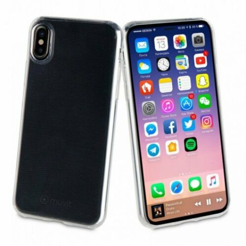 Funda Muvit Cristal Soft para Apple iPhone XS/X color transparente.