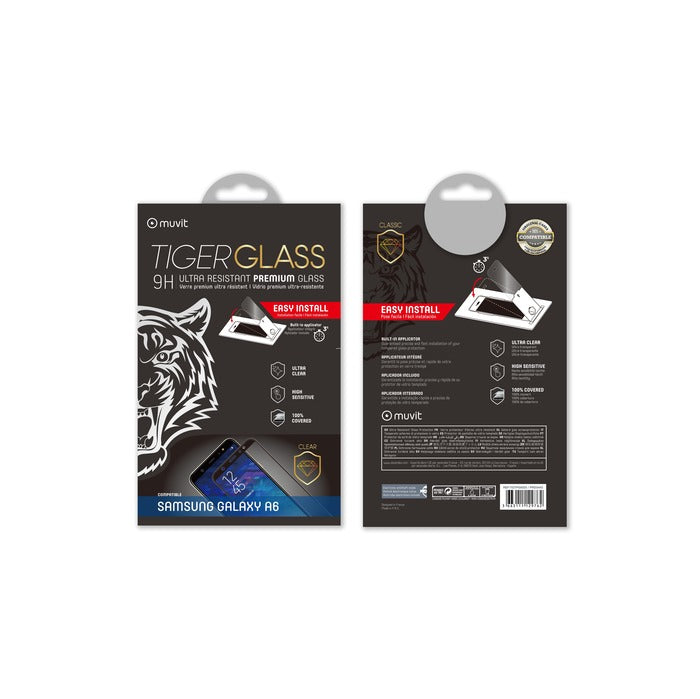Funda Muvit Tiger Glass para Samsung Galaxy A6 vidrio templado curvo.