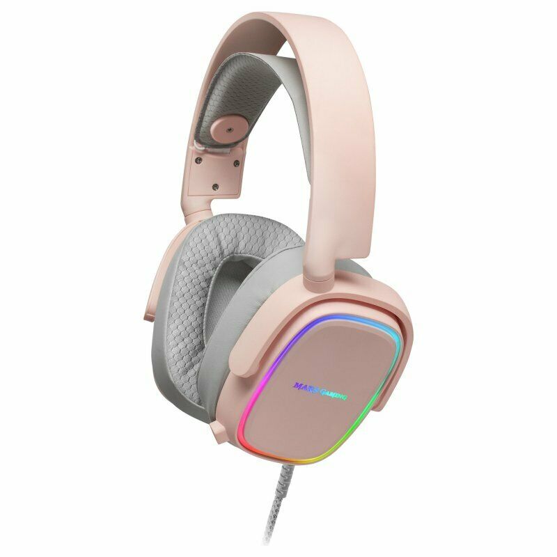 Auriculares Gaming Mars Gaming MHAX rosas **No incluye el micro**.