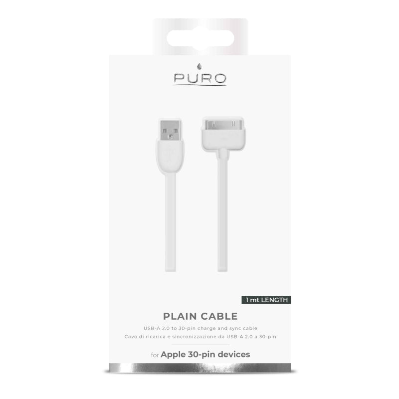 Cable Puro USB – Apple 30 Pin 1m blanco