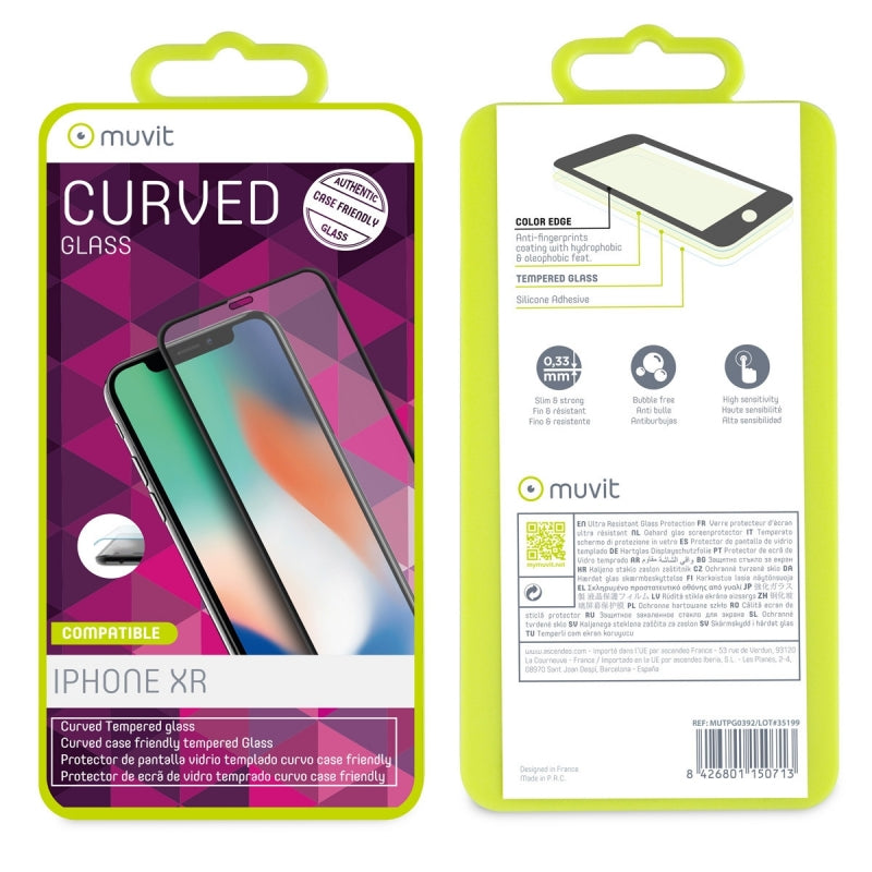 Protector de Pantalla Muvit para Apple iPhone 11/XR vidrio templado curvo