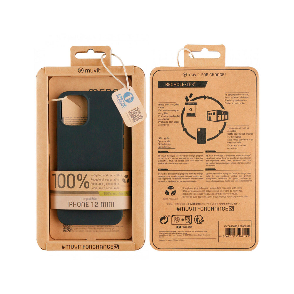 Carcasa Muvit for change para Apple iPhone 12 Mini recycletek negra.