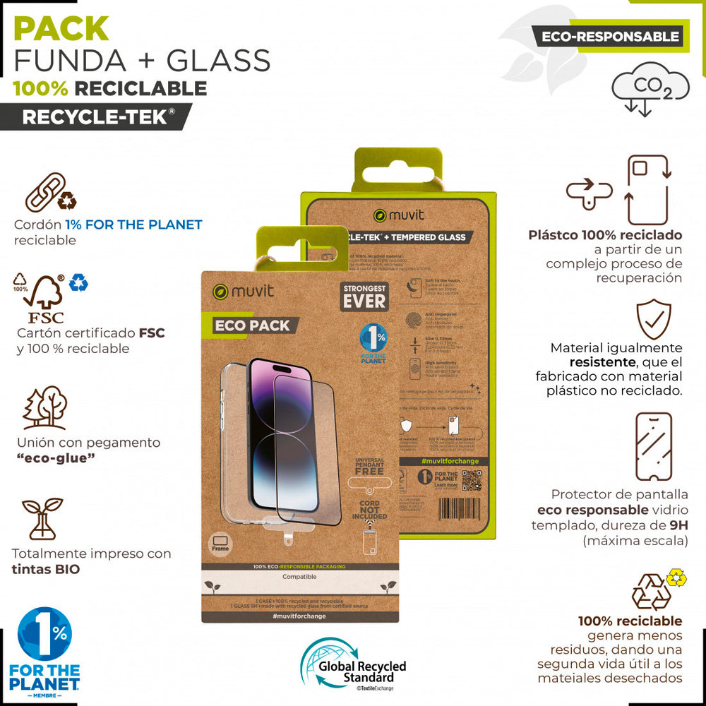 Muvit for change funda Samsung Galaxy S24 Ultra + protector de pantalla