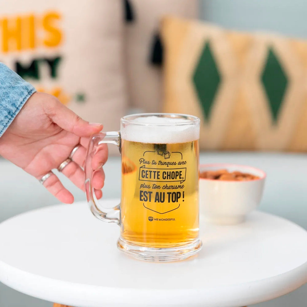 Mr Wonderful Jarra de cerveza – ¡Cuanto más brindes, mejor será tu carisma!