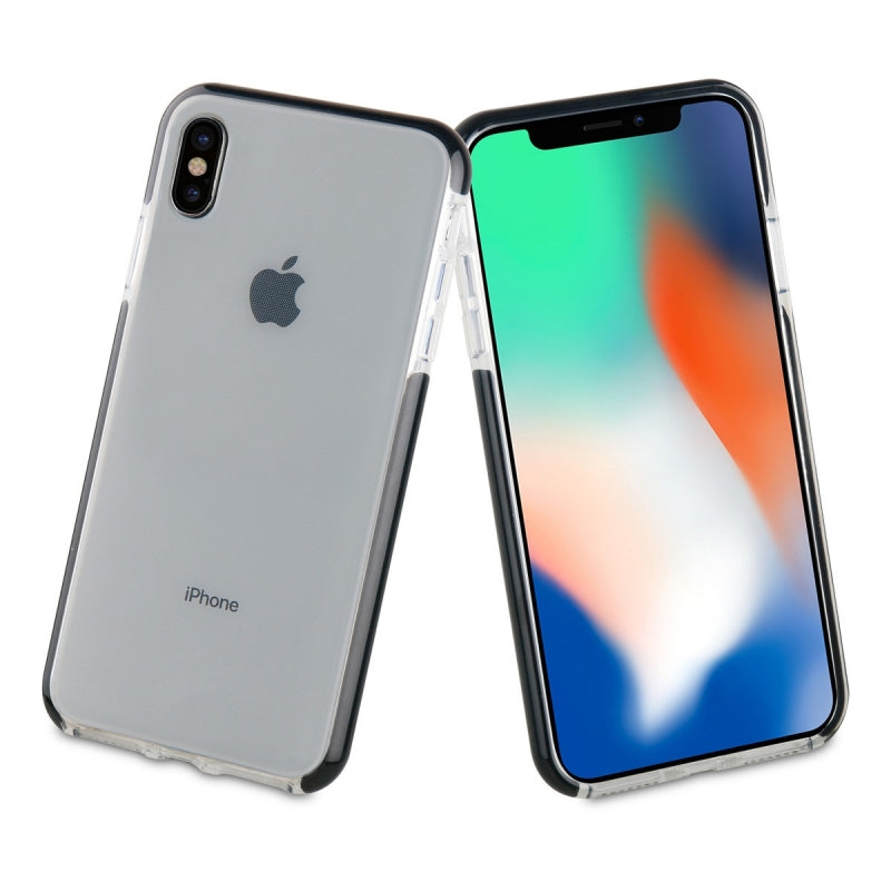 Funda Muvit Tiger Soft Apple iPhone XS Max shockproof 2m transp.+borde negro.