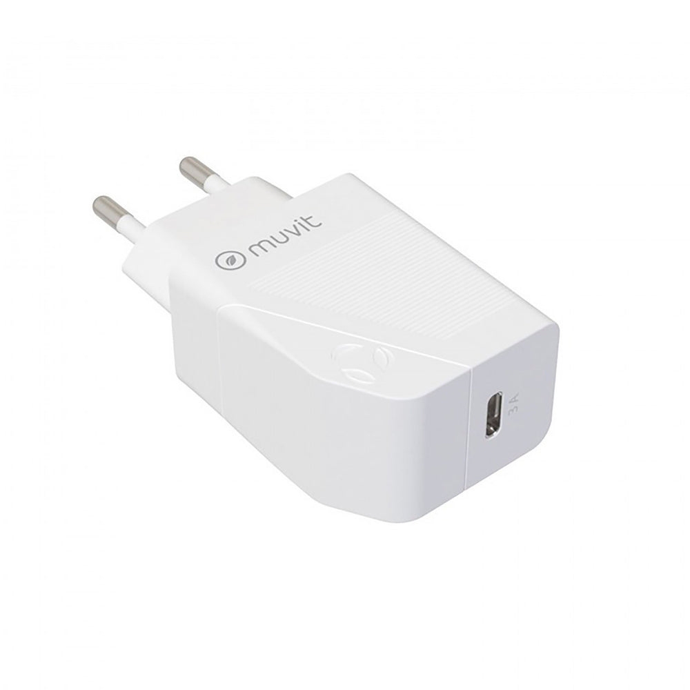 Pack Muvit for Change cargador pared Tipo C PD 20W + cable tipo C a tipo C 3A 1m