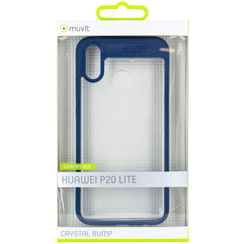 Funda Muvit Cristal Bump para Huawei P20 Lite azul.