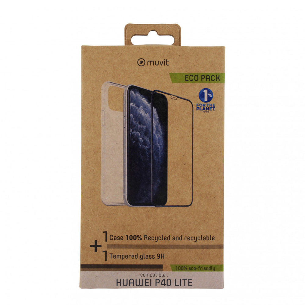 Pack Muvit for Change Huawei P40 Lite funda Cristal Soft + protector de pantalla