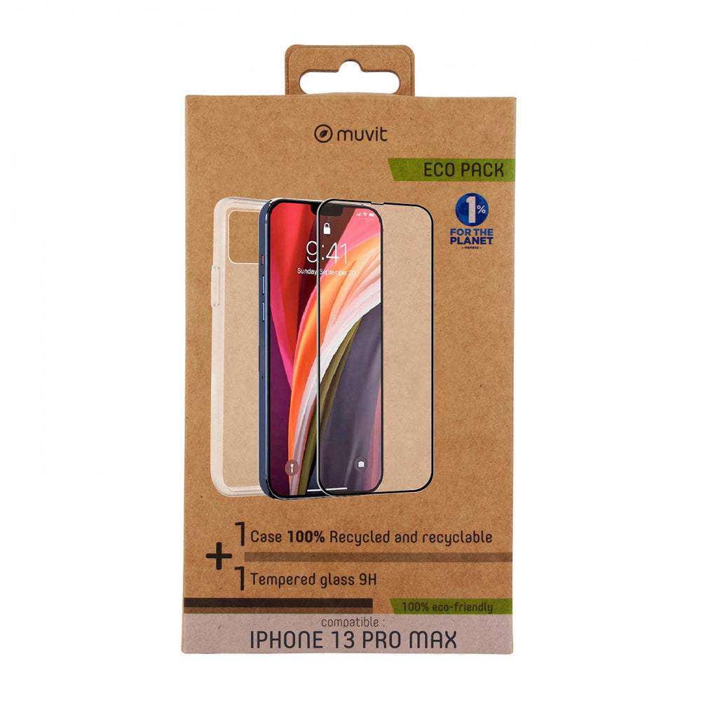Pack Muvit for Change Apple iPhone 13 Pro MAX funda cristal soft+protector