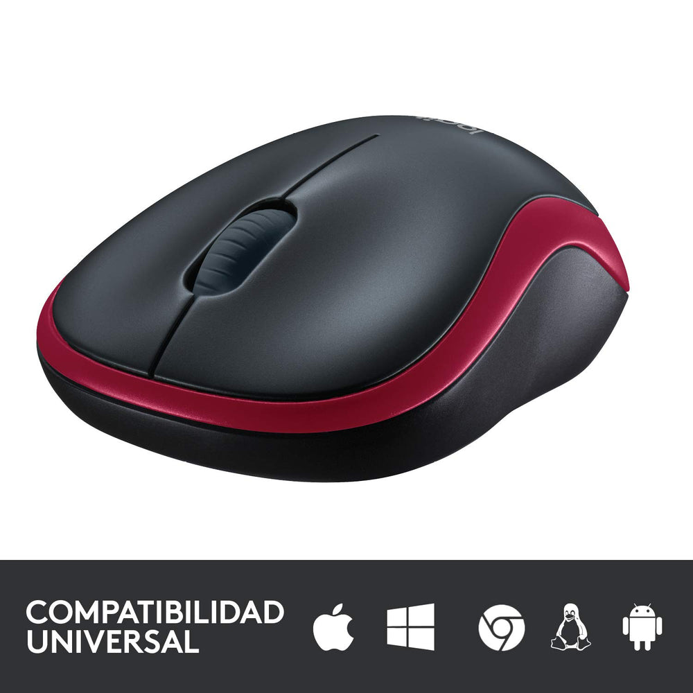 Logitech M185 Ratón inalámbrico Rojo Usado