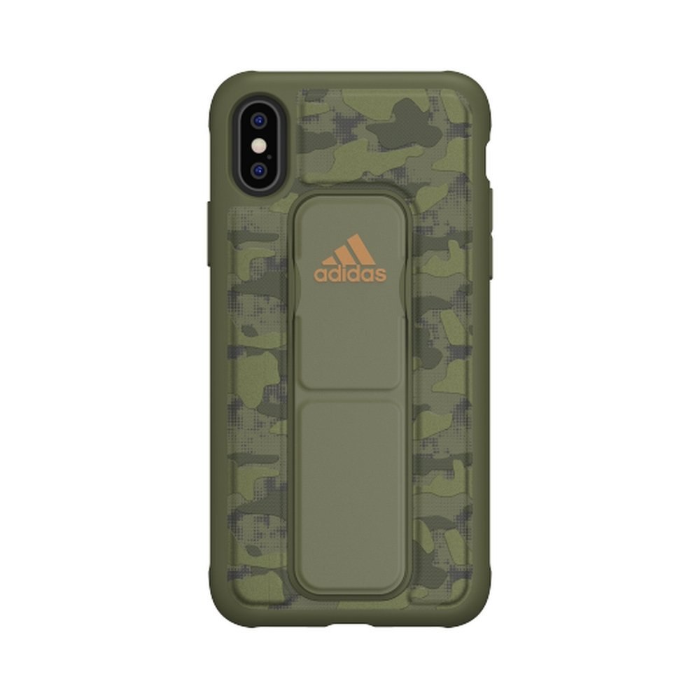 Carcasa Adidas SP Grip CAMO para Apple iPhone X/Xs color camuflaje oliva.