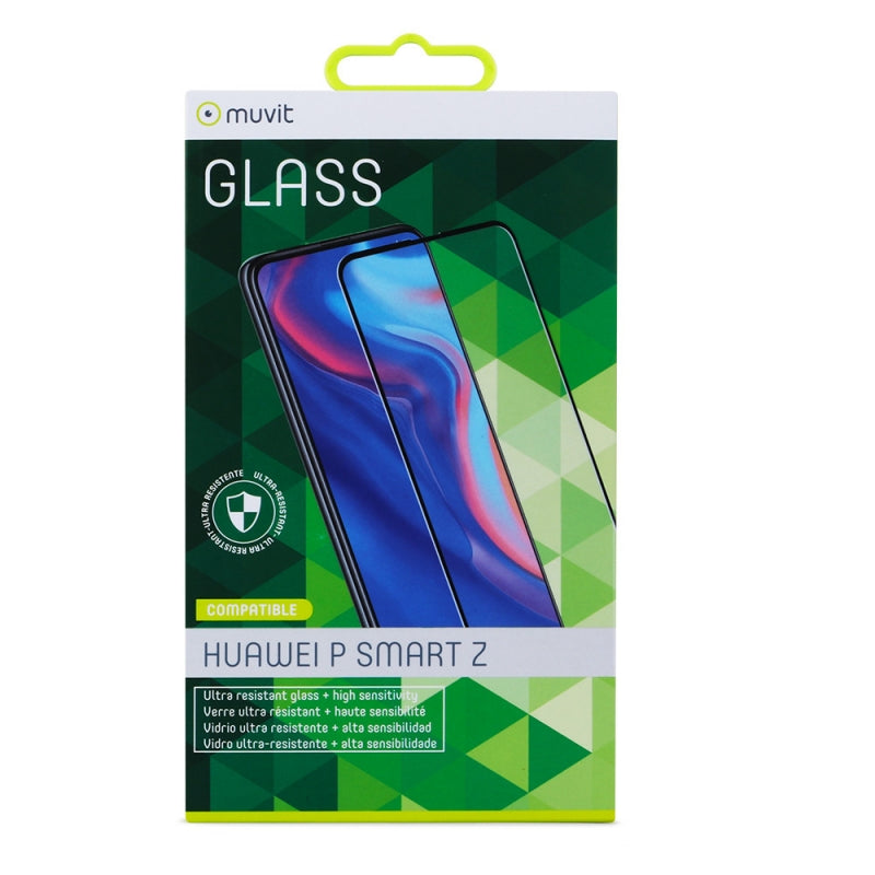 Protector pantalla Muvit Huawei P Smart Z vidrio templado plano con marco negro