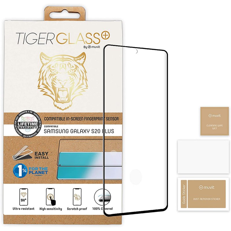 Protector de pantalla Tiger para Samsung Galaxy S20 Plus vidrio templado curvo