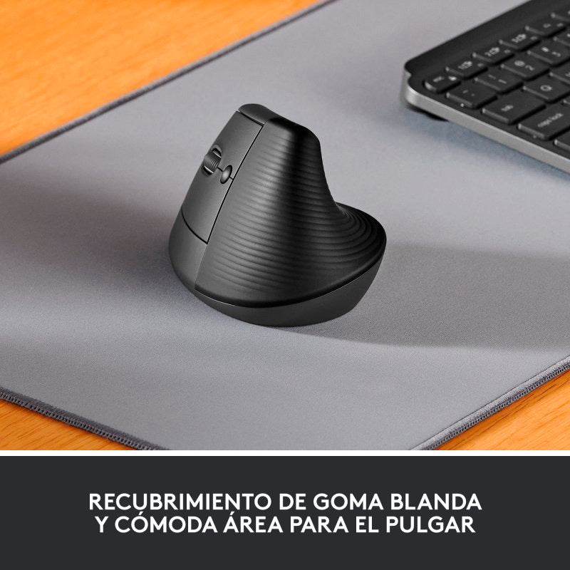 Logitech Lift Ratón Inalámbrico Vertical para Zurdos 4000 DPI Gris-Negro Usado *