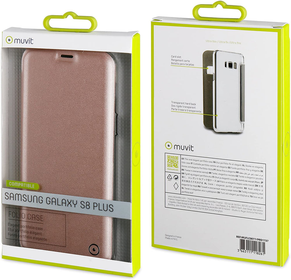 Funda Muvit Folio para Samsung Galaxy S8+ rosa