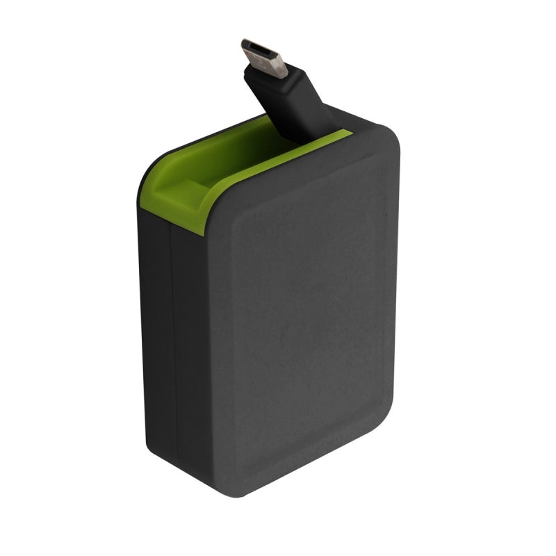 Cable Muvit USB-Micro USB 2.4A retráctil hasta 0.8m negro/verde (NUEVO)