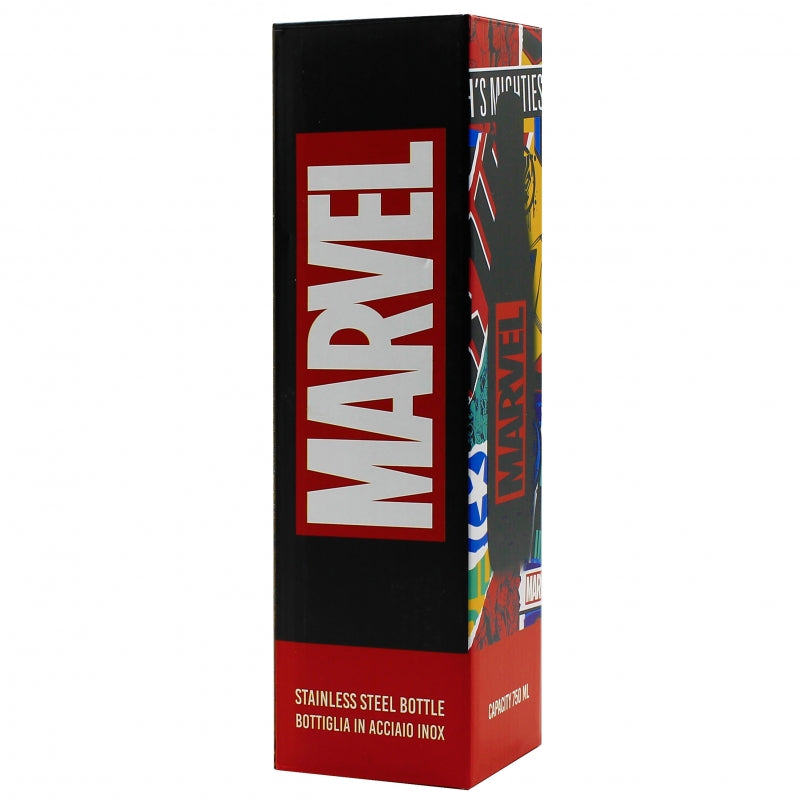 Puro botella de acero inoxidable 750ml logo Marvel color negro