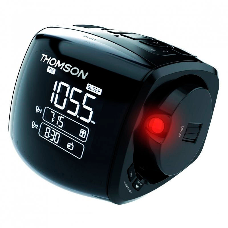 Radio Reloj Despertador Thomson CP280 con Proyector Negro Usada