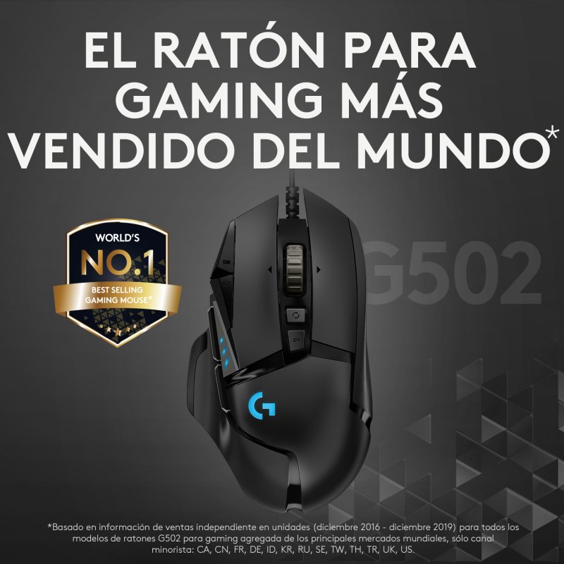 Logitech G502 Hero Ratón Gaming 25600DPI Usado