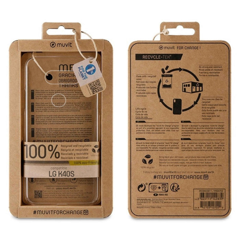 Funda Muvit for change para LG K40S recycletek transparente.