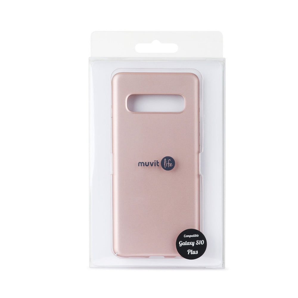 Funda Muvit Life para Samsung Galaxy S10 Plus rose gold metalica.