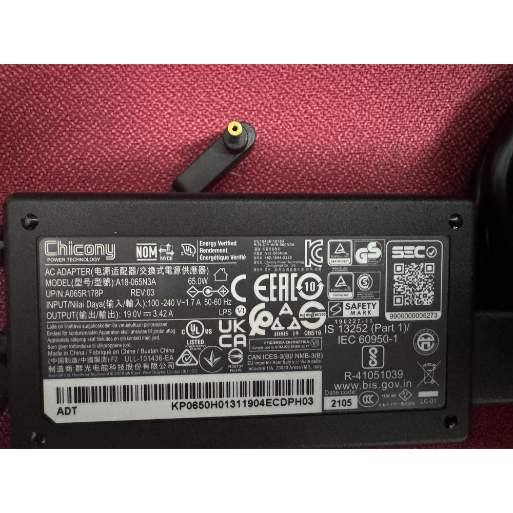 Cargador Original Chicony A18-065N3A 19V 3.42A 65W 3.0×1.0mm A065R178P
