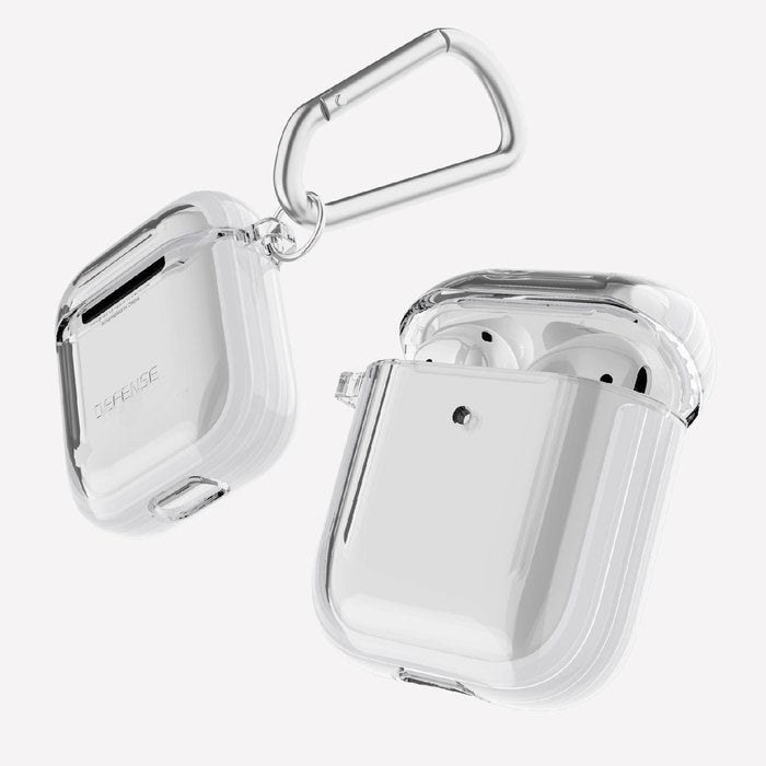 Estuche X-Doria Serie Defense Clear para Apple Air Pods 1 y 2 color blanco.