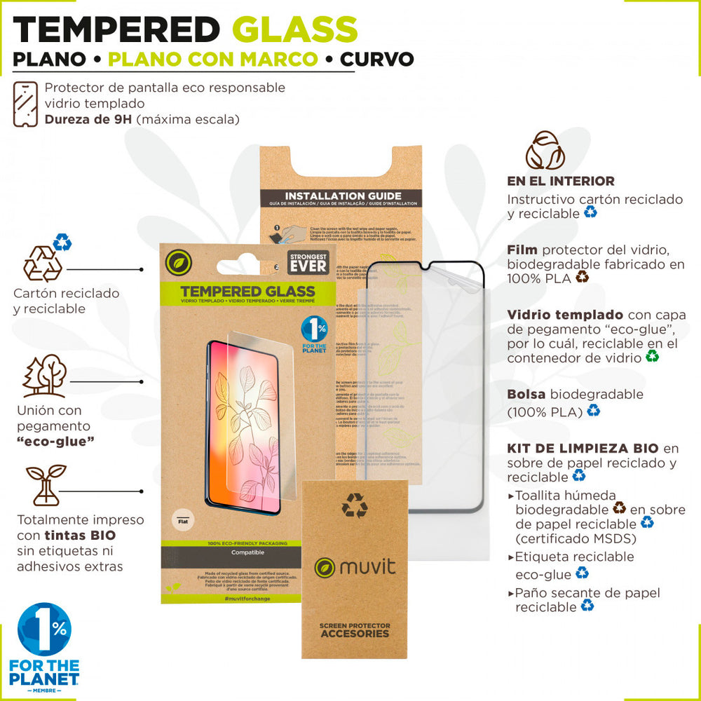 Protector de Pantalla Muvit for Change para Samsung Galaxy S24 vidrio templado