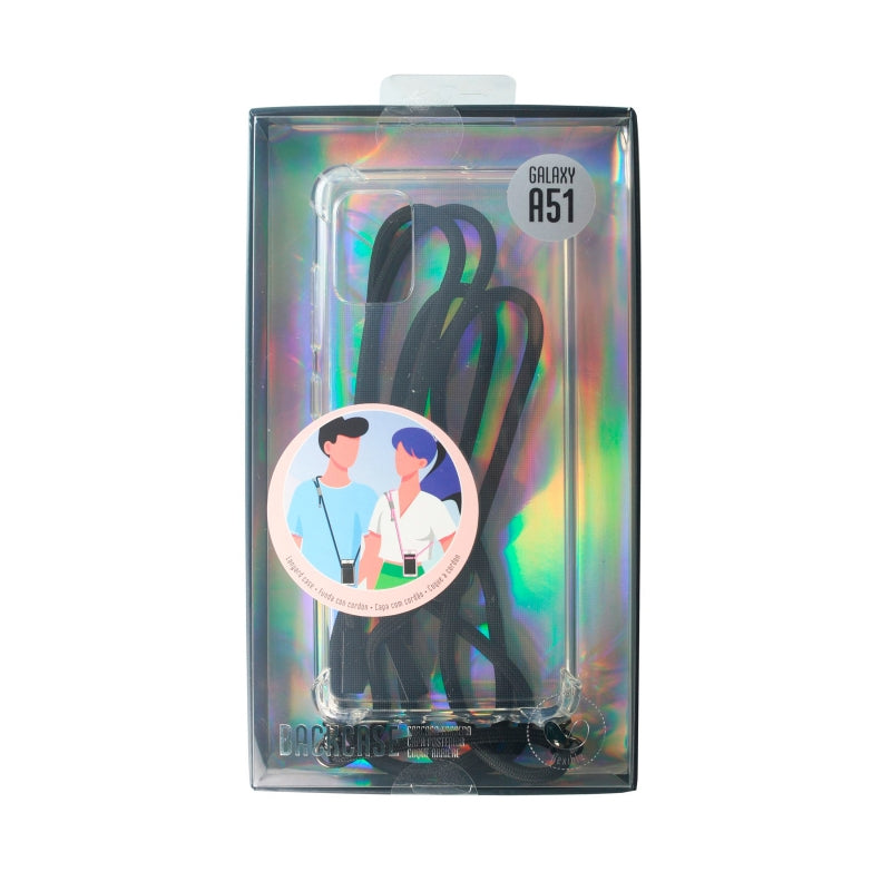 Funda Muvit Life para Samsung Galaxy A51 con colgante transparente.