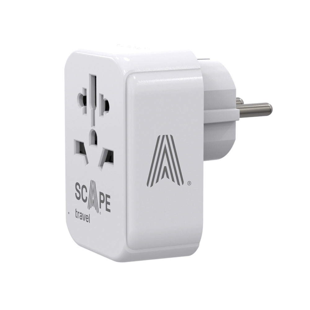 Scape Travel Adaptador de viaje Internacional a Schuko con 1 USB-C + 2 USB-A 15W