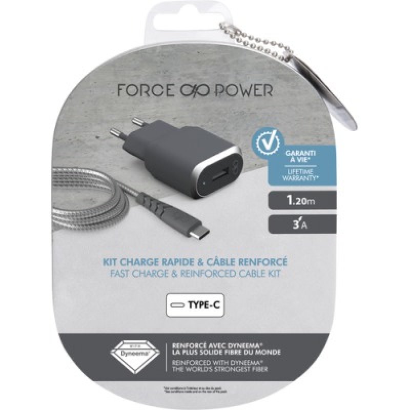 Cargador de Pared BigBen USB 2.0 a USB-C Gris