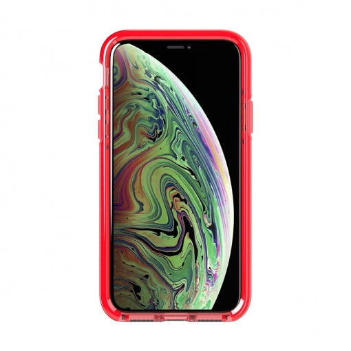 Funda Silicona Tech21 Evo Check roja transparente Apple iPhone X/Xs (sin abrir)