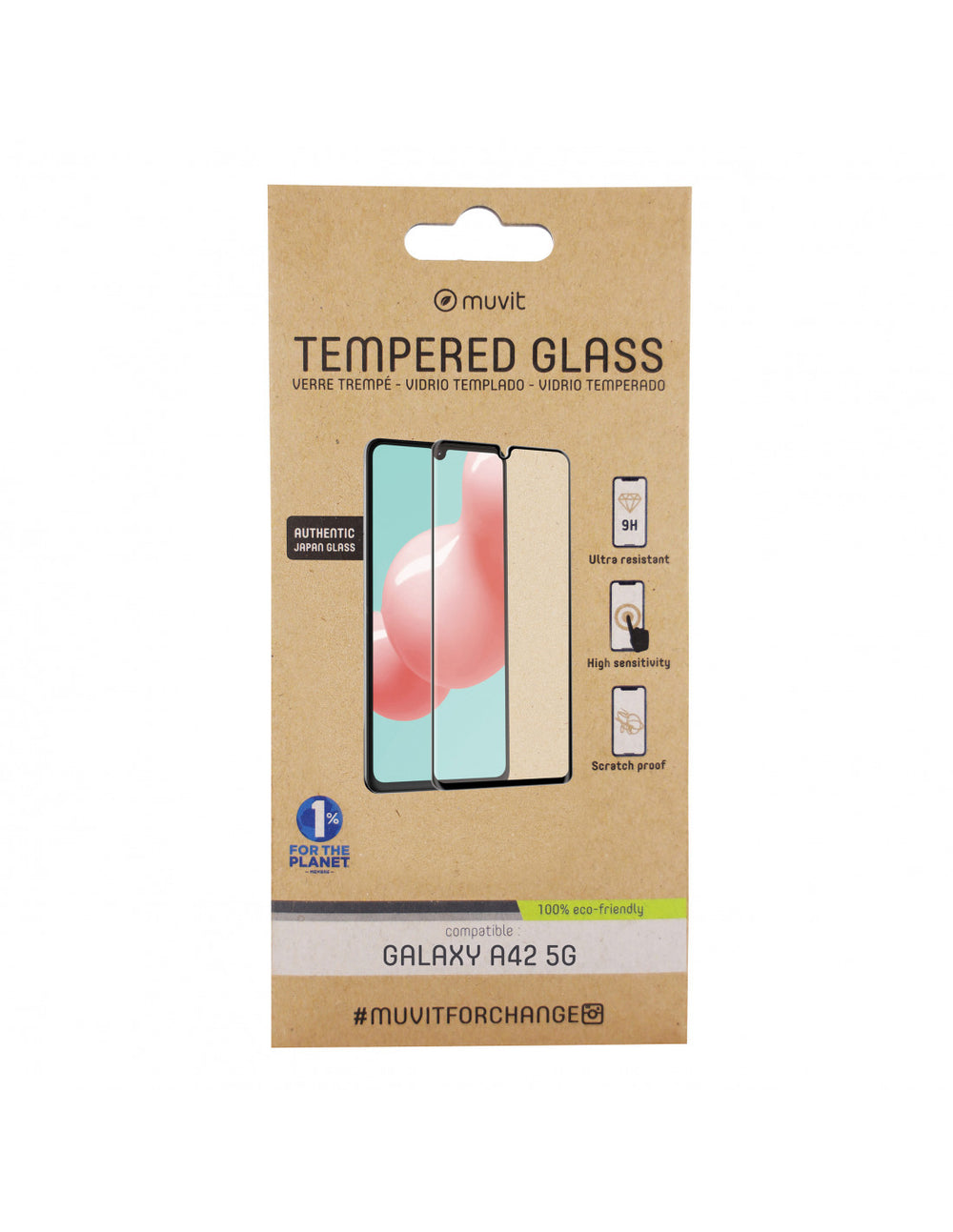 Protector de Pantalla Muvit for Change Cristal Templado Samsung Galaxy A42 5G.