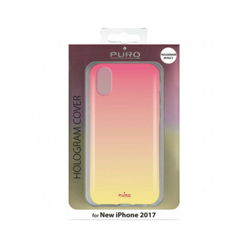 Funda Puro Hologram para Apple iPhone Xs/X naranja.